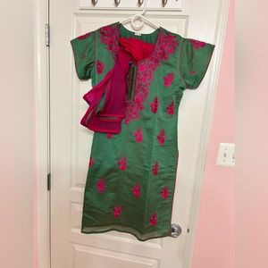 Salwar - Green/Magenta